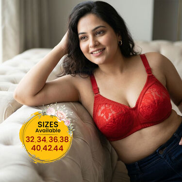 3 Sensational Full Coverage Lacy Bra With Broad Band (3FCB6)