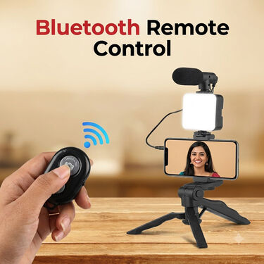 Remote Controlled Smart Video Making Kit with Inbuilt Flood Light + Mic + Tripod (SVMK)