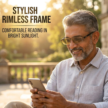 Rimless Adaptive Power Coloured Reading Glasses B1G2 Free (3CORG)