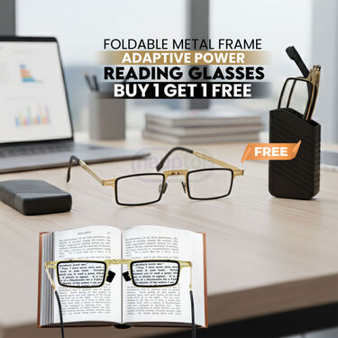 Foldable Metal Frame Adaptive Power Reading Glasses Buy 1 Get 1 Free (2FORGM)