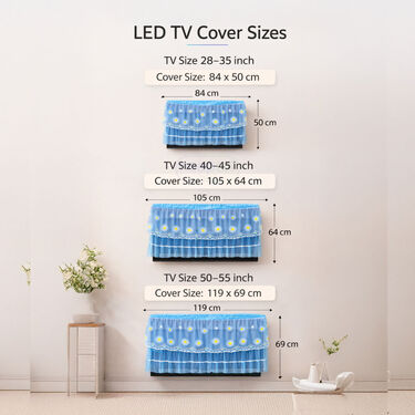 Designer Led TV Cover With 3 Remote Cover Free (TVC3)