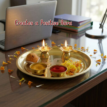 5 Pcs Golden Pooja Thali Set (5SPT1)