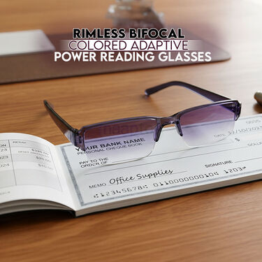 Rimless Bifocal Colored Adaptive Power Reading Glasses (1BCORG)