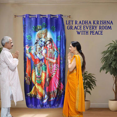 Radha Krishna Printed 3D Curtain (CU6)